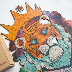 Деревянный пазл "Космический тигр"