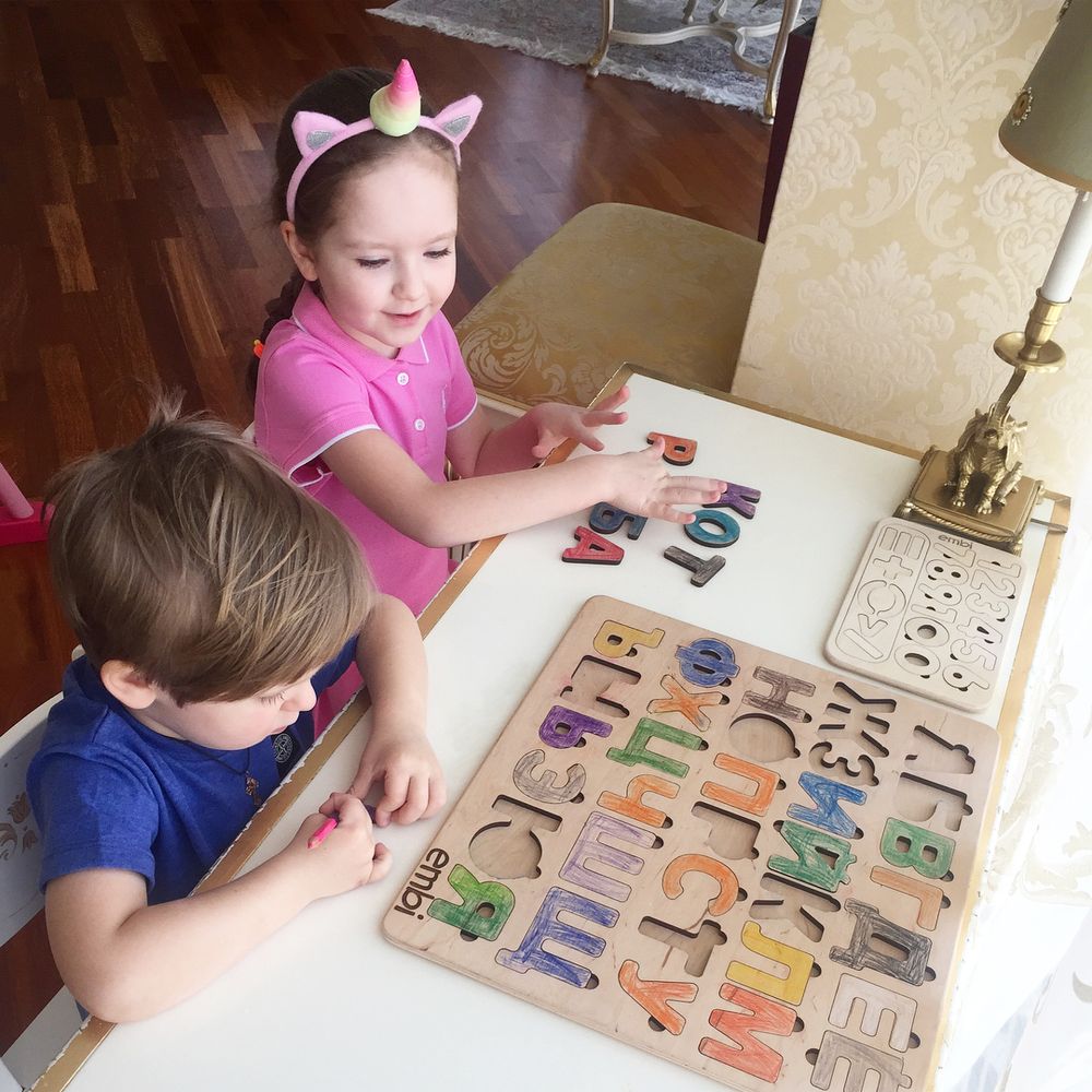 Набор большая деревянная азбука и цифры со скидкой
