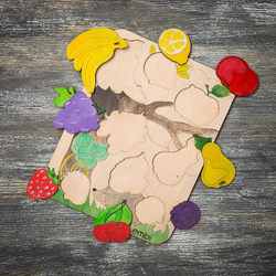 Деревянный пазл "Фрукты"