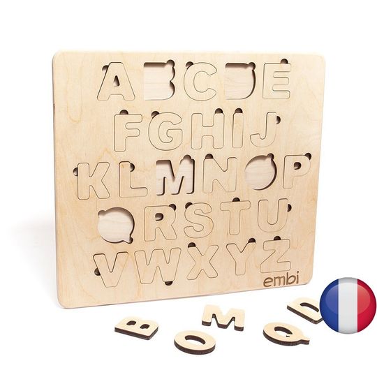 Деревянная азбука французский язык (размер мини)