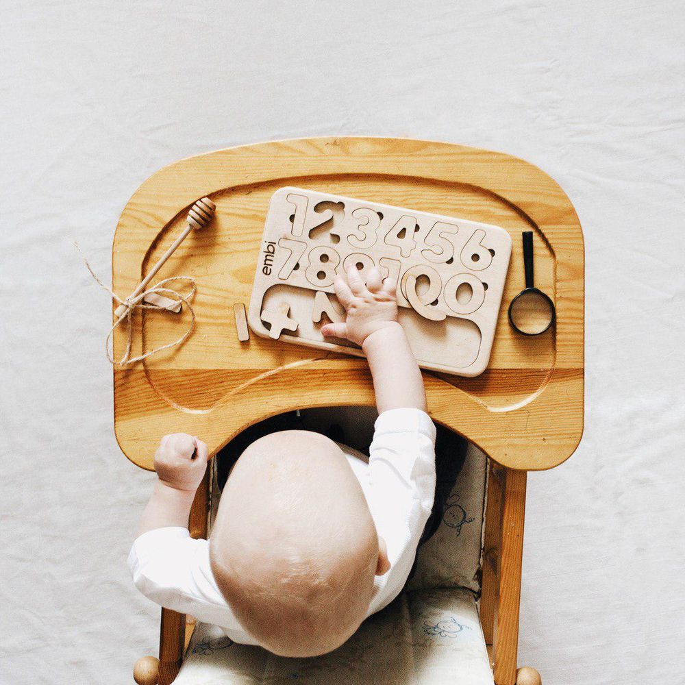 Пазл цифры деревянные