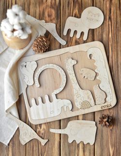 Деревянный пазл звери "Африка"