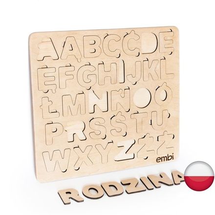 Деревянная азбука польский язык (размер макси)