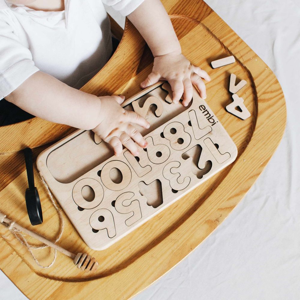 Пазл цифры деревянные