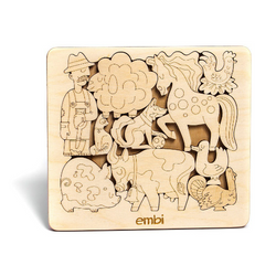 Деревянный пазл домашние животные "Ферма"