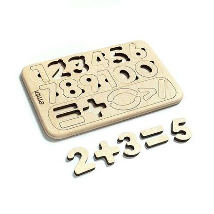 Пазл цифры деревянные