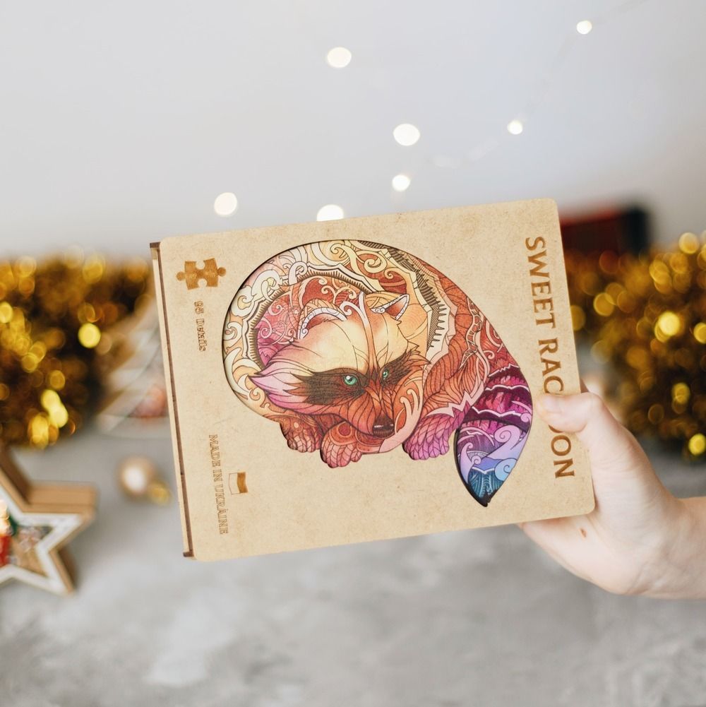 Деревянный пазл "Sweet Raccoon"