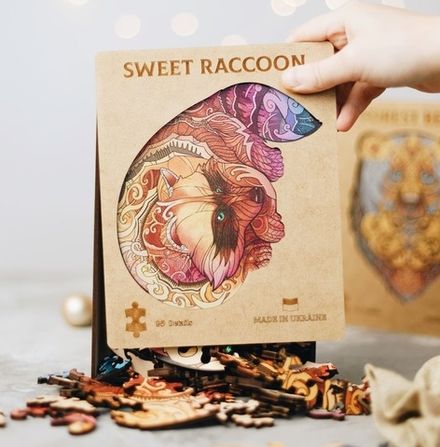 Деревянный пазл "Sweet Raccoon"
