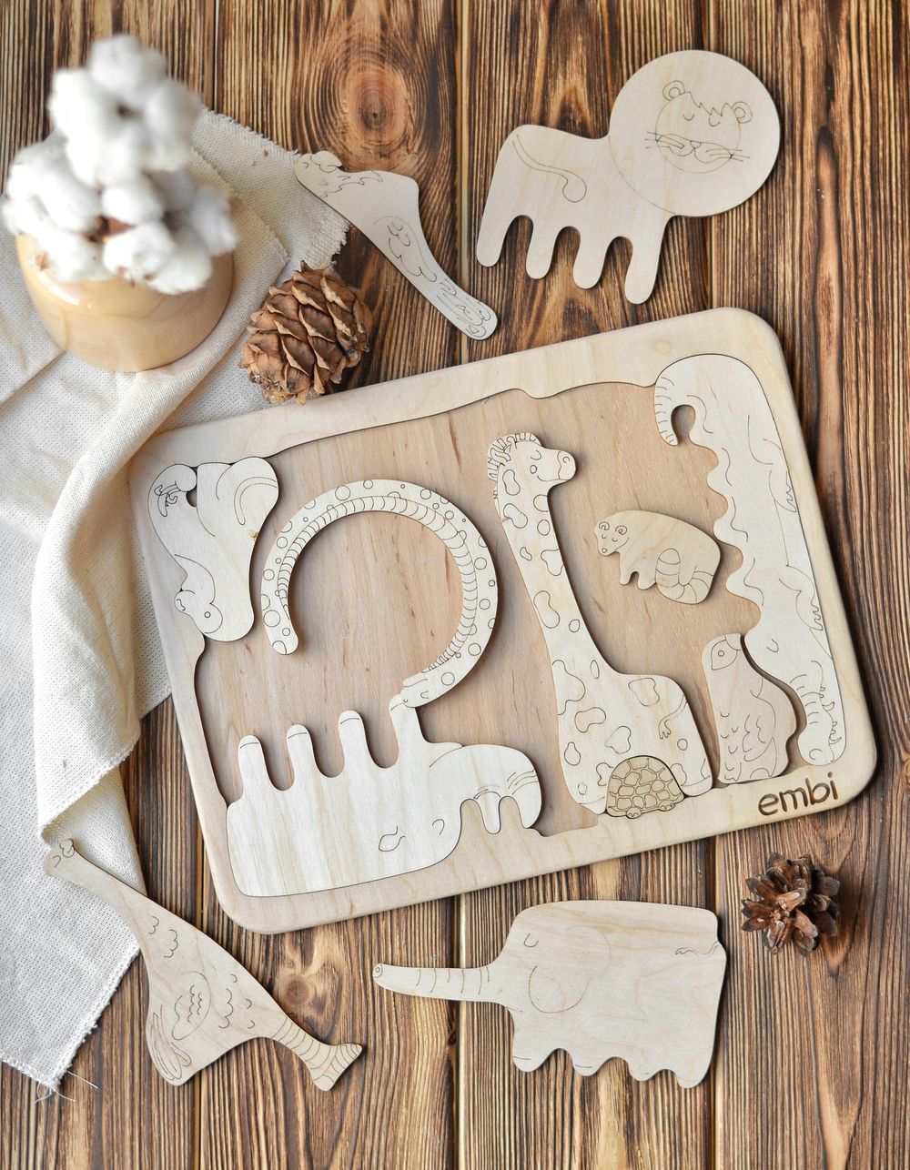 Деревянный пазл звери "Африка"