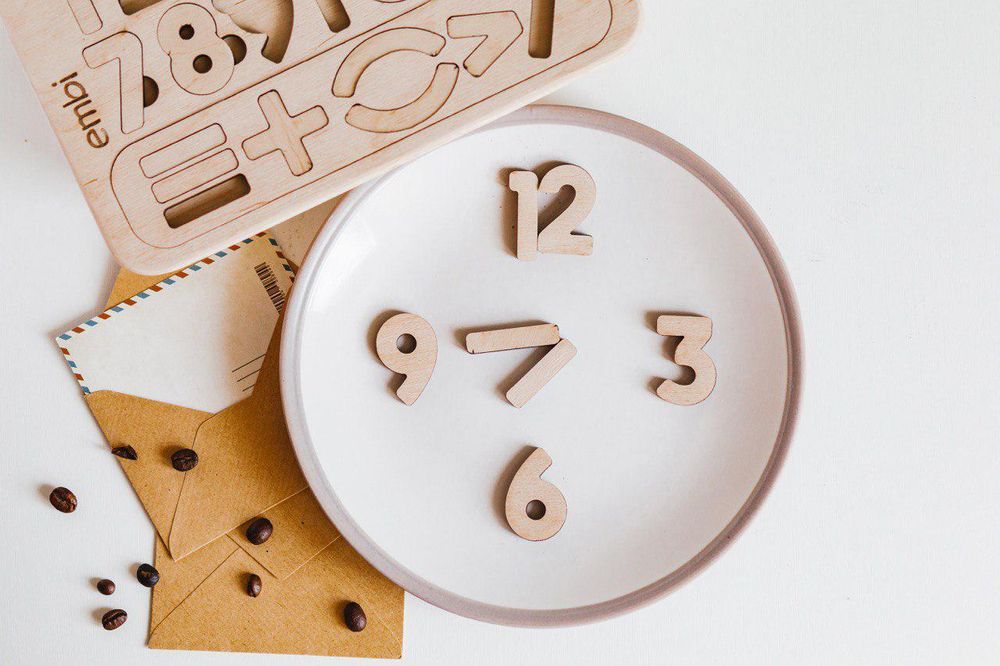 Пазл цифры деревянные