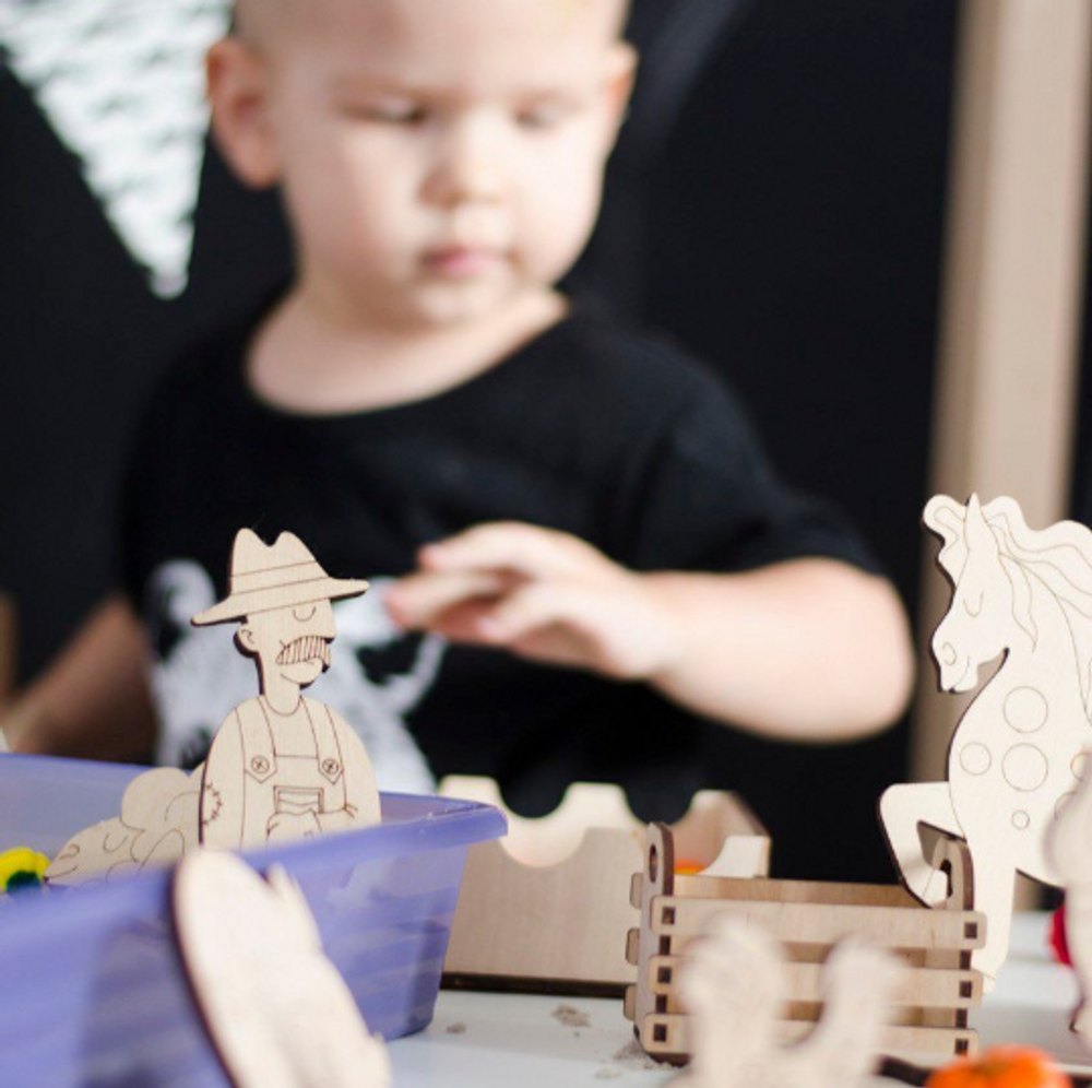 Деревянный пазл домашние животные "Ферма"